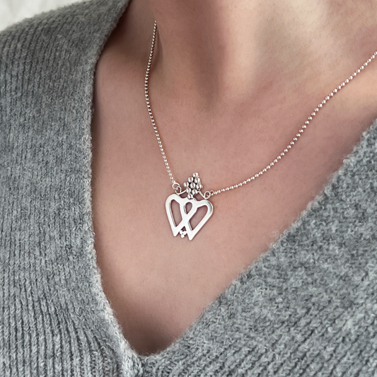 Sterling Silver Luckenbooth Necklace worn on neck