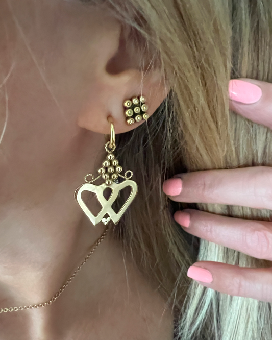 Brass Luckenbooth Huggie Earrings