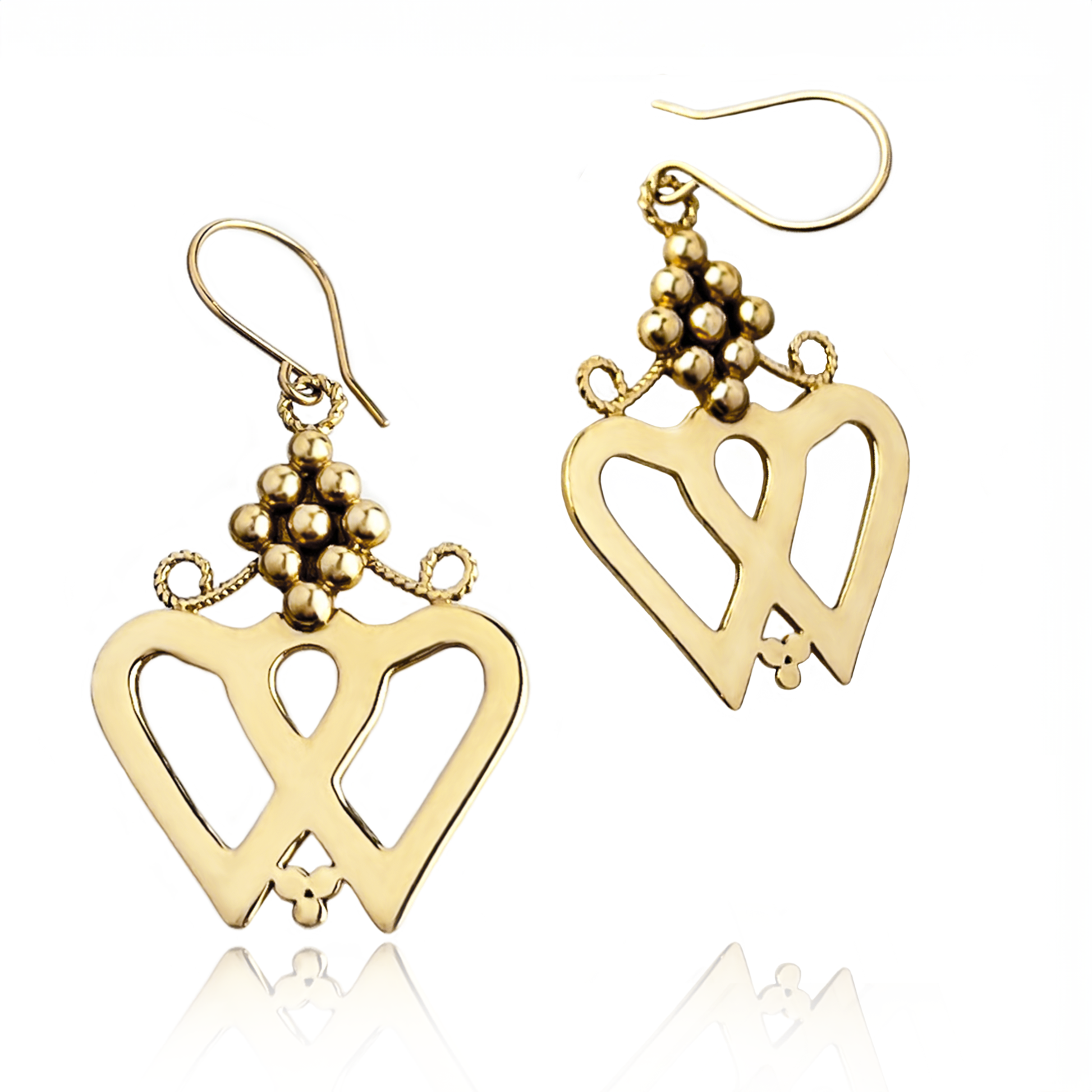 Brass Luckenbooth Earrings off 14K gold-filled hypoallergenic handmade French hooks